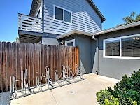 Private side patio with bike parking