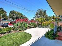 Front patio & lawn with bike parking