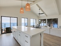 Kitchen into living area